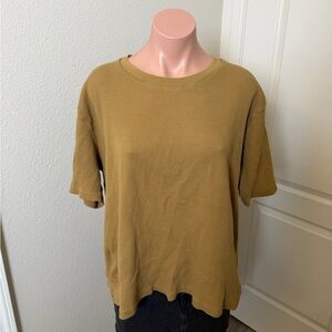 NUI 100% Organic Cotton Waffle Knit T-Shirt Top Sz L